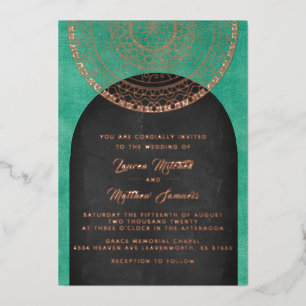 Gold Mandala Wedding Foil Invitation