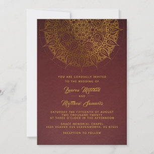 Gold Mandala Wedding Invitation