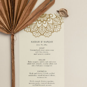 Gold Mandala Wedding Menu