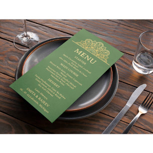 Gold Mandala Wedding Menu Card 