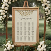 Gold Mandala Wedding Seating Chart