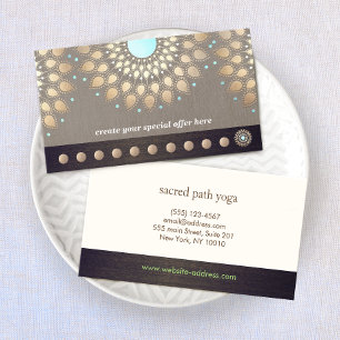 Gold Mandala Yoga 10  Class Punch Loyalty Card