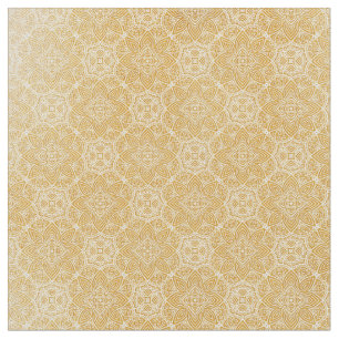Gold Mandalas of Various Geometric Circle repeats Fabric