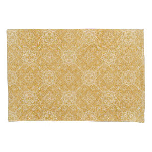 Gold Mandalas of various Geometric Circle repeats Pillowcase