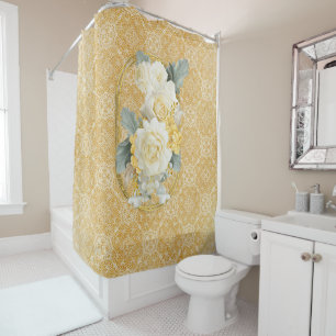 Gold Mandalas of various Geometric Circle repeats Shower Curtain