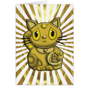 Gold Maneki Neko Lucky Beckoning Cat