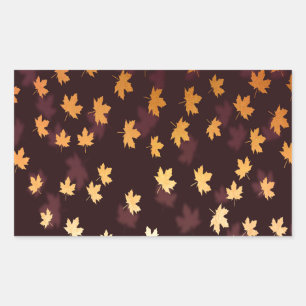 Gold Maple Leaf on dark red Rectangular Sticker