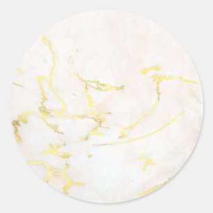 Gold Marble Add Your Text Modern Elegant Blank Classic Round Sticker