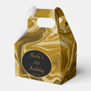 Gold Marble Agate 21st Birthday Favour Box