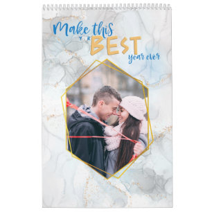 Gold Marble Best Year Fill In Photo Calendar