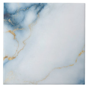 Gold Marble Blue Pattern Ceramic Tile