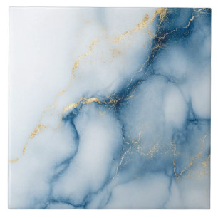 Gold Marble Blue Pattern  Ceramic Tile