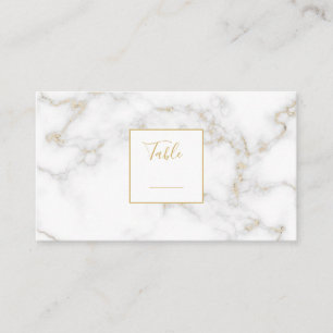 Gold Marble effect wedding reception table number Place Card