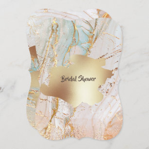 Gold marble geode texture DIY classy party Invitation