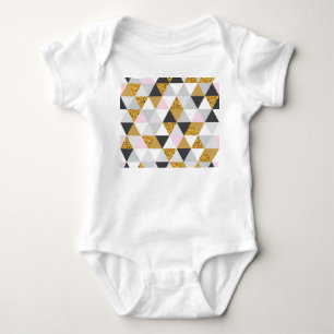 Gold marble, geometric seamless texture baby bodysuit