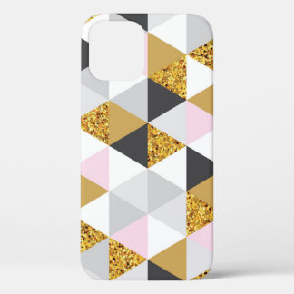 Gold marble, geometric seamless texture iPhone 12 case