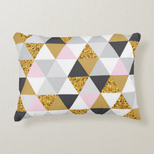 Gold marble, geometric seamless texture decorative cushion