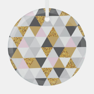 Gold marble, geometric seamless texture glass tree decoration