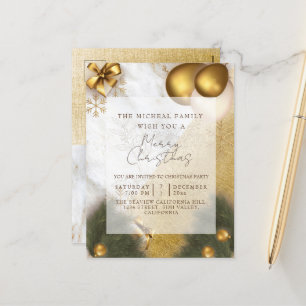 Gold Marble glitter Year & Christmas party supply Holiday Postcard