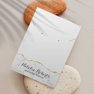 Gold Marble Jewellery Earring Necklace Display