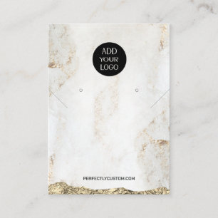 Gold Marble Logo QR Code necklace earrings Business Card