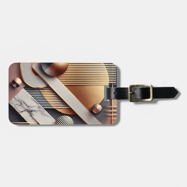 Gold & Marble Luggage Tag (Front Horizontal)