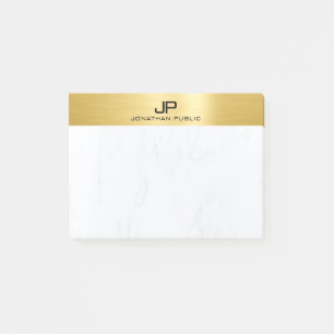 Gold&Marble Modern Simple Monogrammed Template Post-it Notes