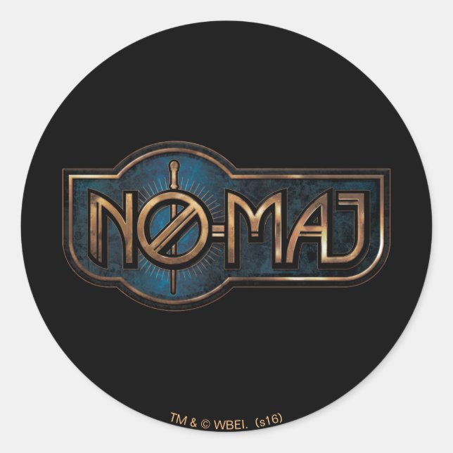 Gold & Marble NO-MAJ™ Badge Classic Round Sticker (Front)