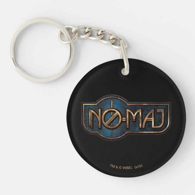 Gold & Marble NO-MAJ™ Badge Key Ring (Front)