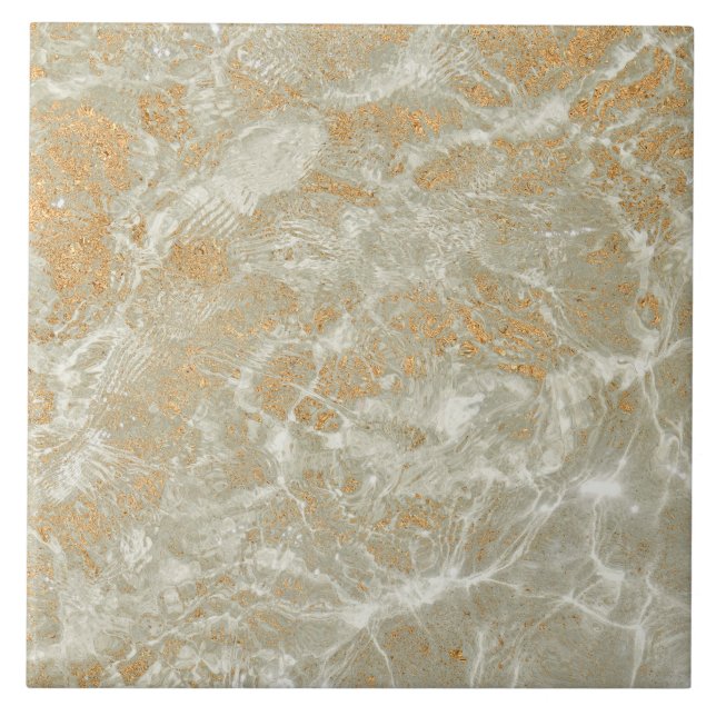 Gold Marble Pattern  Ceramic Tile (Front)