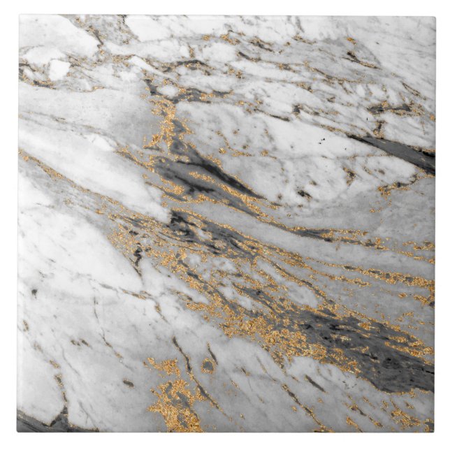 Gold Marble Pattern  Ceramic Tile (Front)