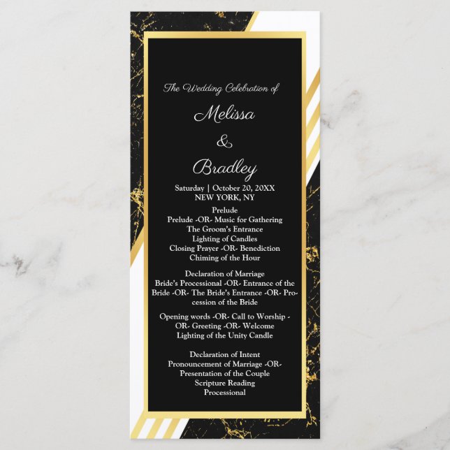 Gold marble stripes typography black program (Front)