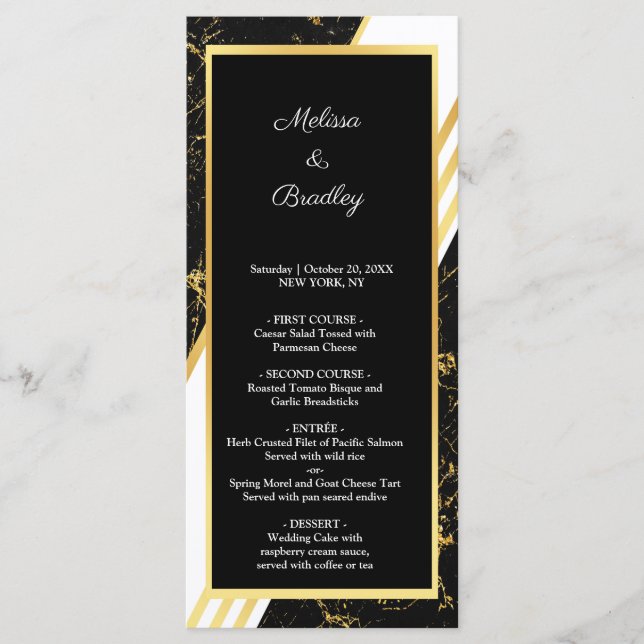 Gold marble stripes typography black program (Front)