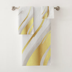 Gold Marble Swirl Towel Set