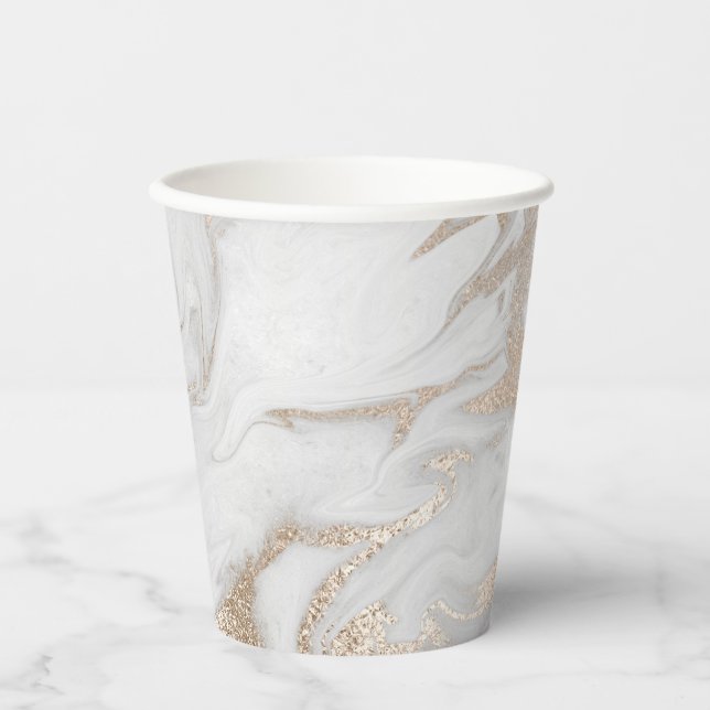 Gold Marbled Personalised Special Occasion  P Paper Cups (Front)