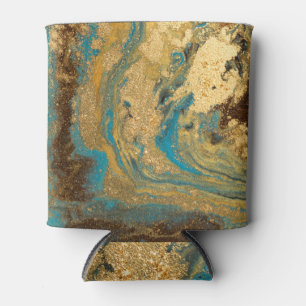 Gold marbling: blue marble texture. can cooler