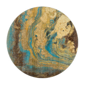 Gold marbling: blue marble texture. cutting board