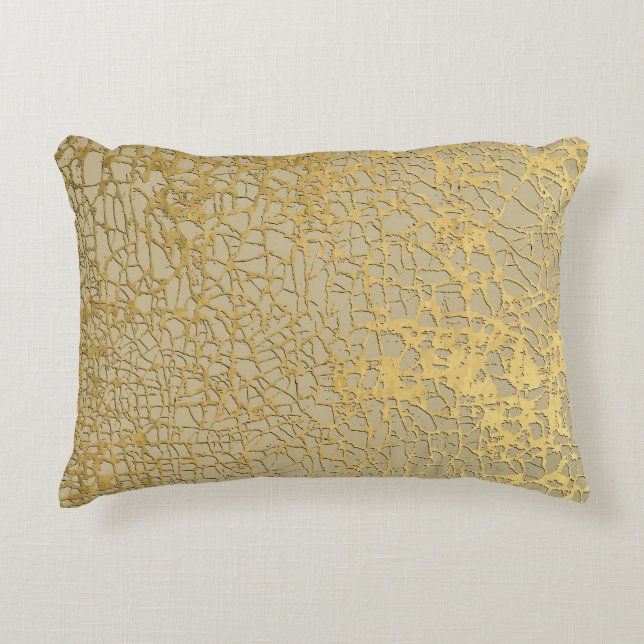 Gold Marbling: Grunge Texture Design Decorative Cushion (Front)