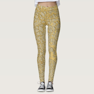 Gold Marbling: Grunge Texture Design Leggings