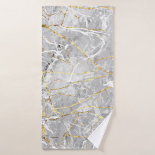 Gold marbling texture bath towel