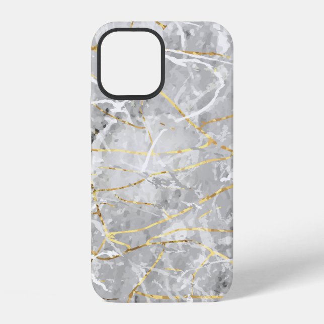 Gold marbling texture iPhone case (Back)