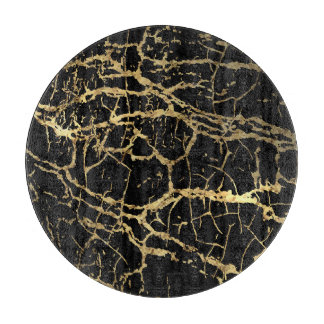 Gold Marbling Texture: Luxe Design Element Cutting Board
