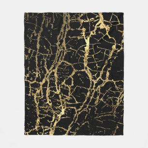 Gold Marbling Texture: Luxe Design Element Fleece Blanket