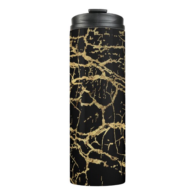 Gold Marbling Texture: Luxe Design Element Thermal Tumbler (Front)