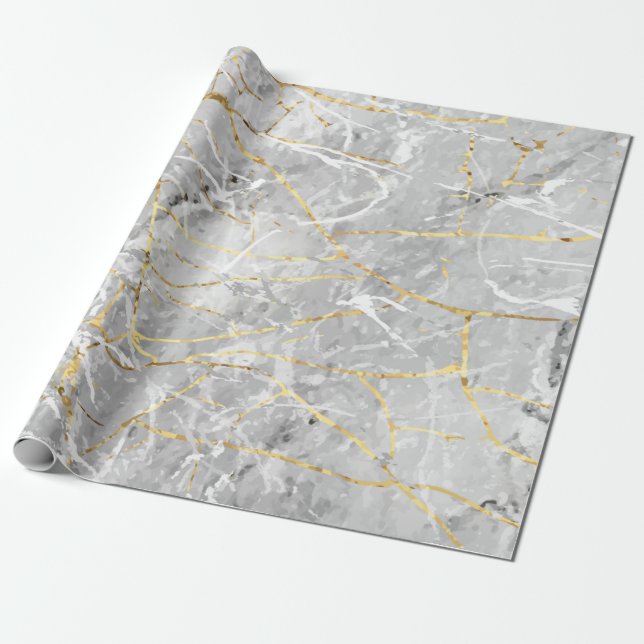 Gold marbling texture wrapping paper (Unrolled)