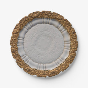 Gold Marie Antoinette bridal shower posh wedding Paper Plate