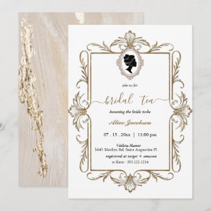 Gold Marmol vintage bridal shower Invitation