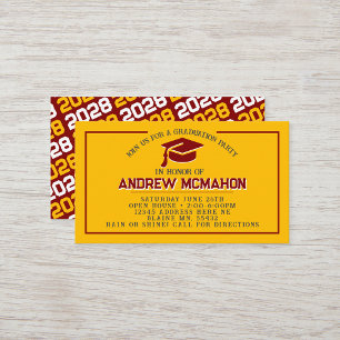 Gold & Maroon Graduation Mini Graduation Invites