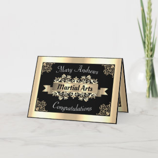 Gold Martial Arts Sport Embellished Congratulation Card