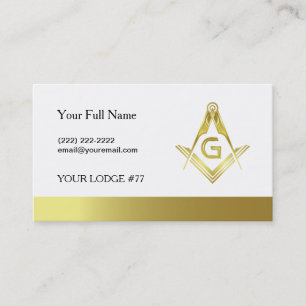 Gold Masonic Business Card Template   Freemasonry